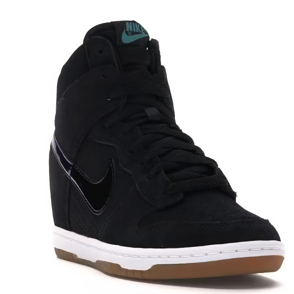 Nike Women's Black and Teal Wedge Sneakers